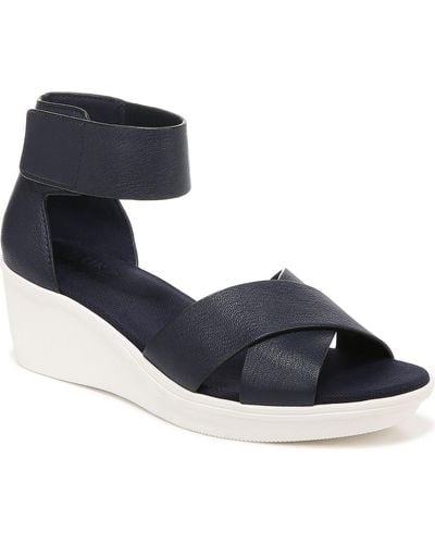 Naturalizer Riviera Ankle Strap Wedge Sandals - Blue