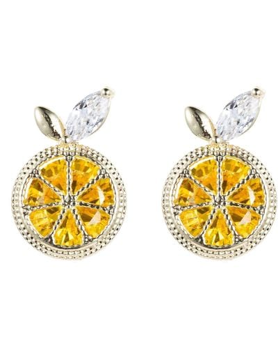 Eye Candy LA Citrus Stud Earrings - Lemon - Yellow