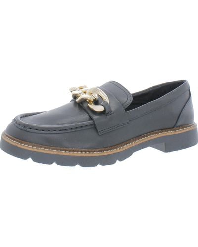 Anne Klein Edie Faux Leather Slip On Loafers - Gray