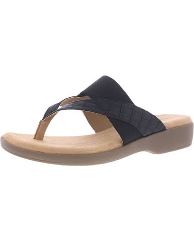 Rialto Bumble Faux Leather Slide On Thong Sandals - Blue