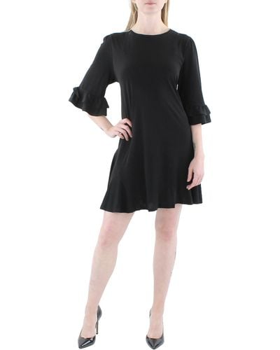 Cece Knit Bell Sleeves Shift Dress - Black