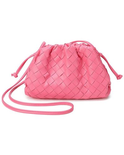 Tiffany & Fred Paris Woven Leather Pouch - Pink