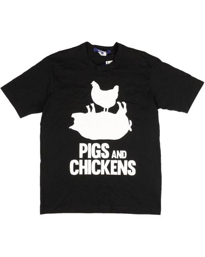 Junya Watanabe Man "pigs And Chickens" T-shirts - Black