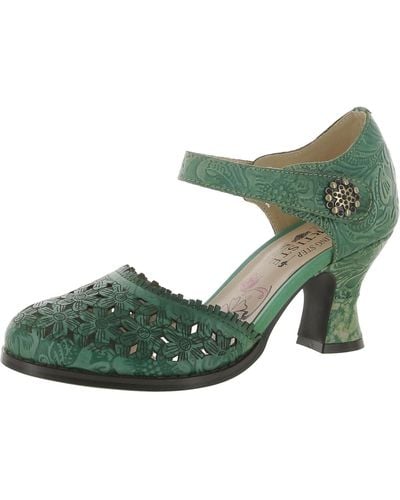 Spring Step Visionary Leather Pumps - Green