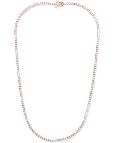 Diana M. Jewels 14kt Yellow Gold Classic Straight Tennis Necklace 6.25 Carats Diamonds - Metallic
