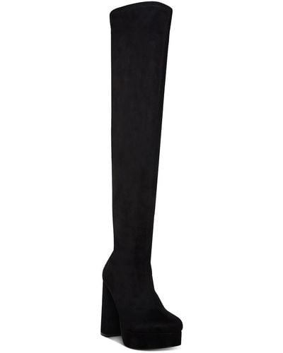 Madden Girl Orin Faux Suede Block Heel Over-the-knee Boots - Black