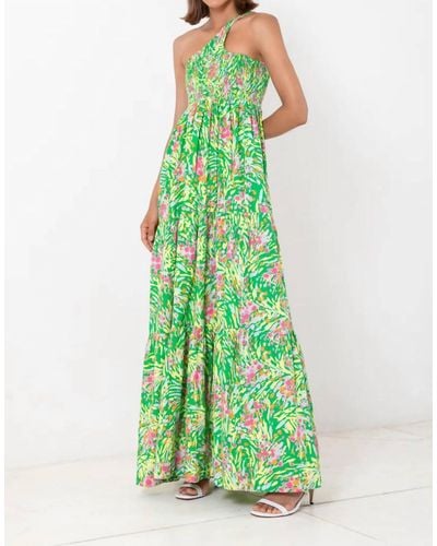 SWF Centred One Shoulder Maxi Dress - Green