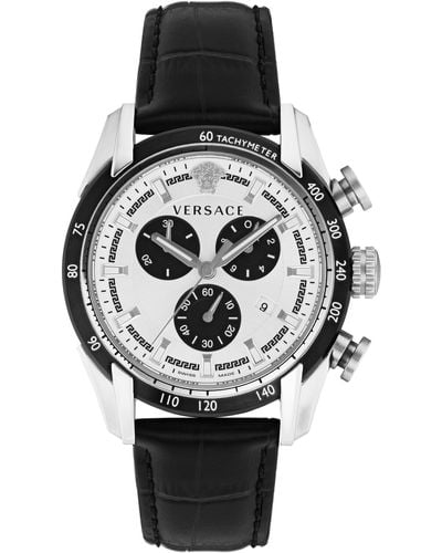 Versace V-ray 44mm Quartz Watch - Black