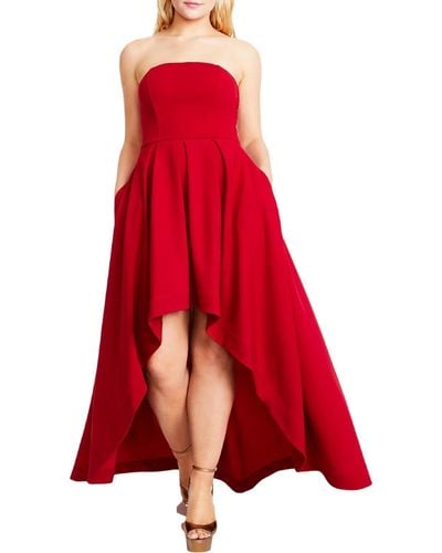 Speechless Juniors Crepe Strapless Evening Dress - Red