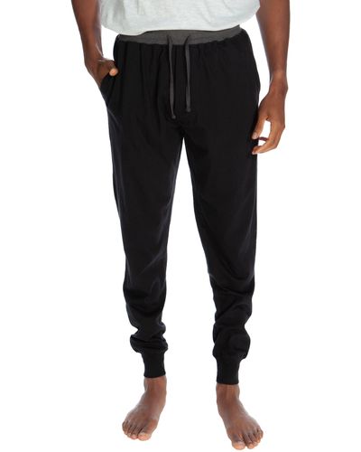 Unsimply Stitched Contrasted Waistband Cuffed Jogger - Black