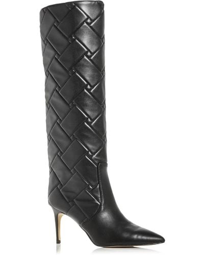 Kurt Geiger Bickley Leather Quilted Knee-high Boots - Black