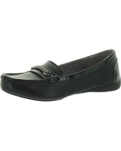 Abella Sofiah Faux Leather Slip-on Loafers - Black