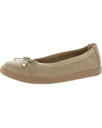 Charter Club Rennon Faux Leather Slip On Ballet Flats - Natural
