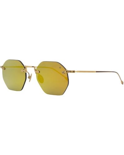 John Varvatos Rimless Octagon Sunglasses V526 Gold Gold 49mm 526 - Yellow