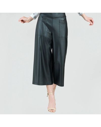 Clara Sunwoo Liquid Leather Front Pocket Gaucho Pants - Blue