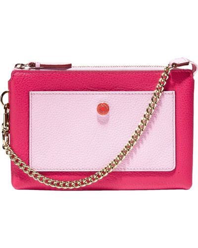 Cole Haan Grand Series Leather Colorblock Wristlet Handbag - Pink