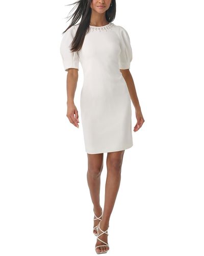 Karl Lagerfeld Embellished Polyester Cocktail And Party Dress - White