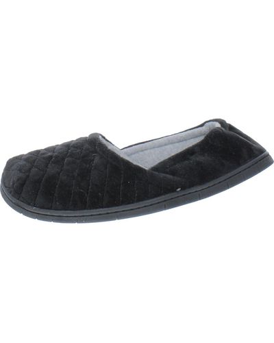 Dearfoams Quilted Comfy Slide Slippers - Black