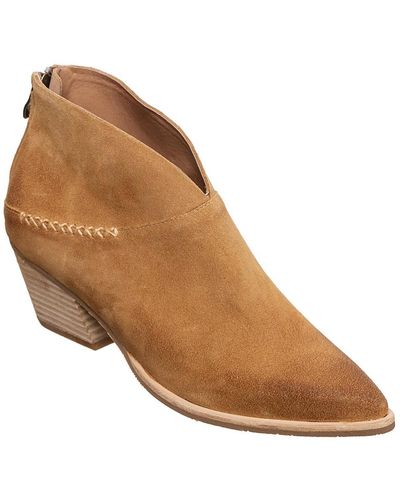 Antelope Odette Suede Pointed Toe Booties - Brown
