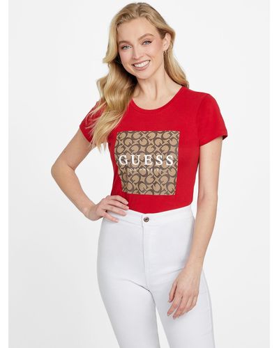 Guess Factory Orley Logo Tee - Red