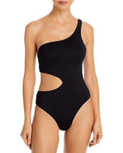 A'qua Swim Stretch One Shoulder One-piece Swimsuit - Black