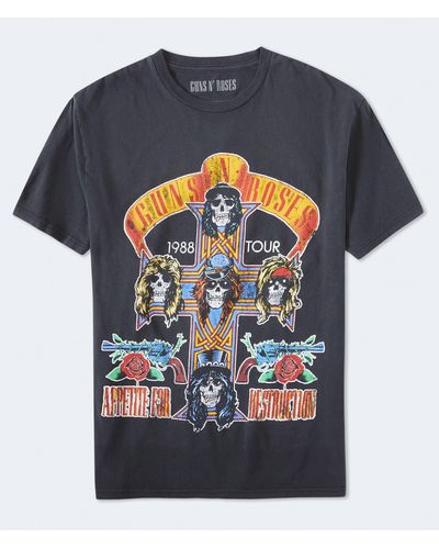 Aéropostale Guns N' Roses Appetite For Destruction Graphic Tee - Blue
