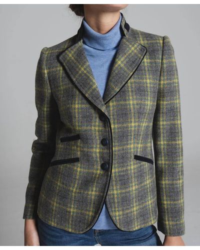 Bariloche Rose Plaid Wool Jacket - Gray