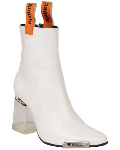 Palm Angels Block Heels Ankle Boots - White