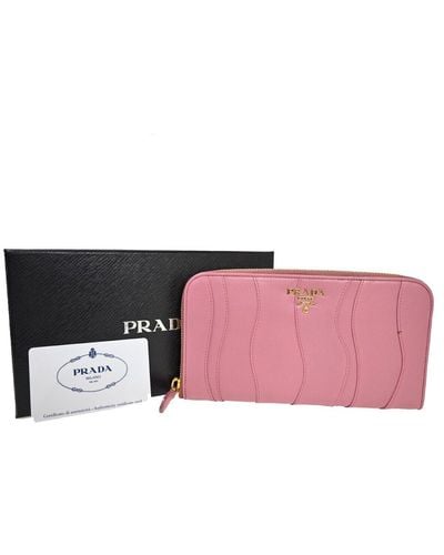 Prada Leather Wallet (pre-owned) - Pink