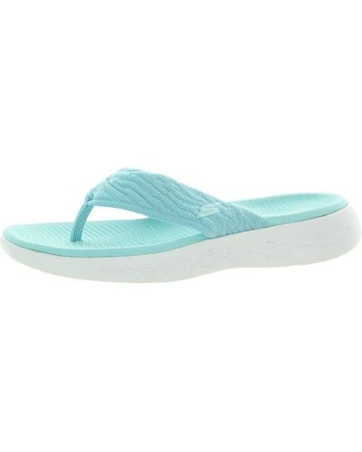 Skechers On The Go 600-sunny Knit Casual Flip-flops - Blue