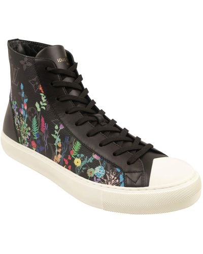 Louis Vuitton Black Leather Eclipse Tattoo Hi Top Sneakers