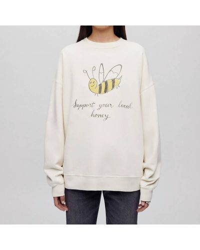 RE/DONE Oversized Crewneck Local Honey Sweatshirt - White