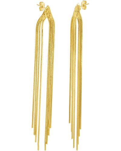Adornia 14k Plated Multi-strand Slinky Drop Earrings - Metallic