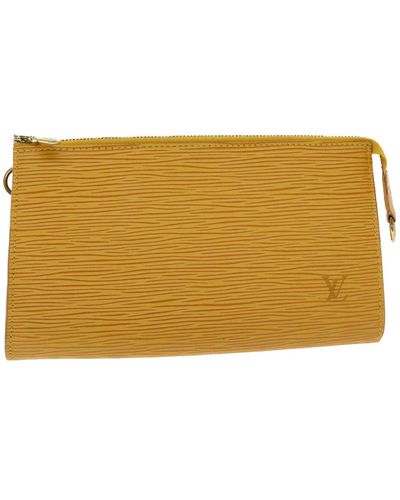 Louis Vuitton Fulton Patent Leather Clutch Bag (pre-owned) in Yellow