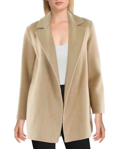 Theory Clairene Wool Open-front Wool Coat - Natural
