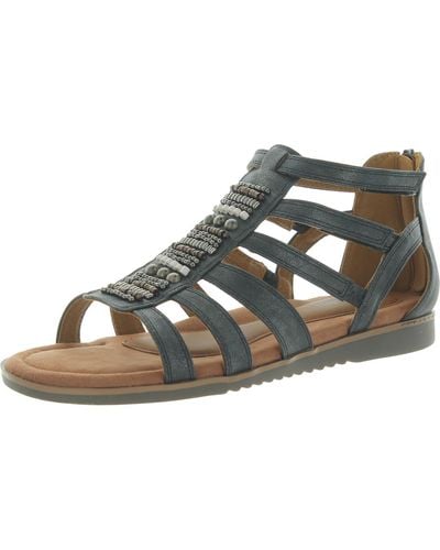Cobb Hill Zion Faux Leather Beaded Gladiator Sandals - Black