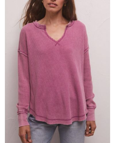 Z Supply Driftwood Thermal Top - Pink