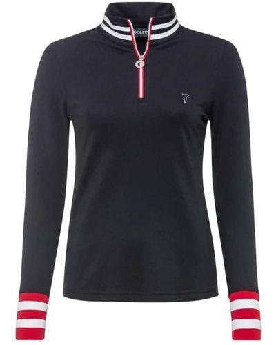 Golfino Classic Tricolor Troyer Sweater - Blue