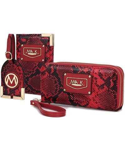 MKF Collection by Mia K Darla Snake Travel Gift For Set - 3 Pieces - Red