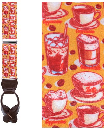 Trafalgar Highly Caffeinated Silk Button End Braces - Orange