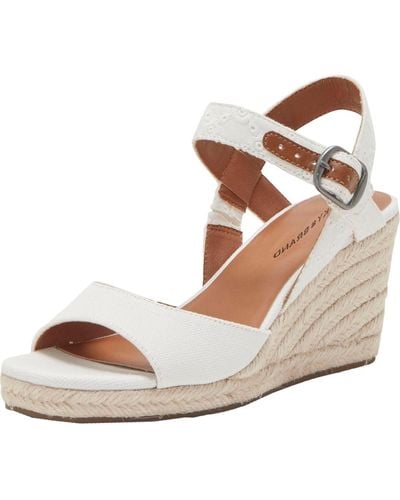 Lucky Brand Mindra Canvas Ankle Strap Espadrille Heels - Natural