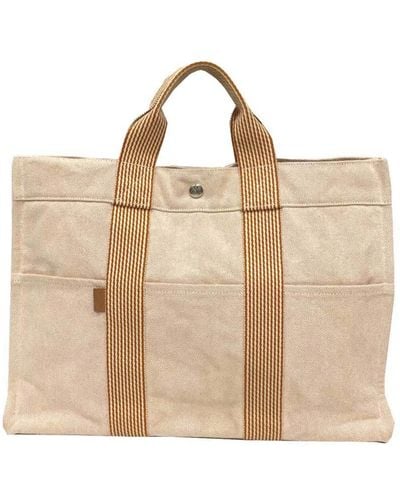 Hermès Fool Toe Cotton Tote Bag (pre-owned) - Natural