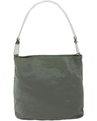 Prada Tessuto Canvas Shoulder Bag (pre-owned) - Green