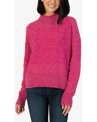 Kut From The Kloth Leona Turtleneck Sweater In Deep Pink