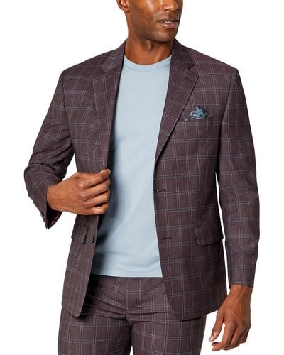 Sean John Classic Fit Window Pane Suit Jacket - Blue