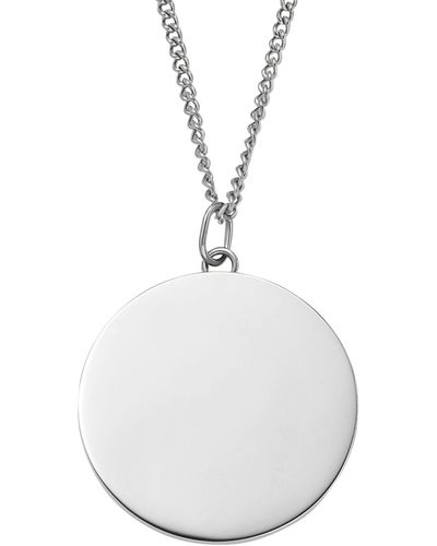 Fossil Drew Stainless Steel Pendant Necklace - White