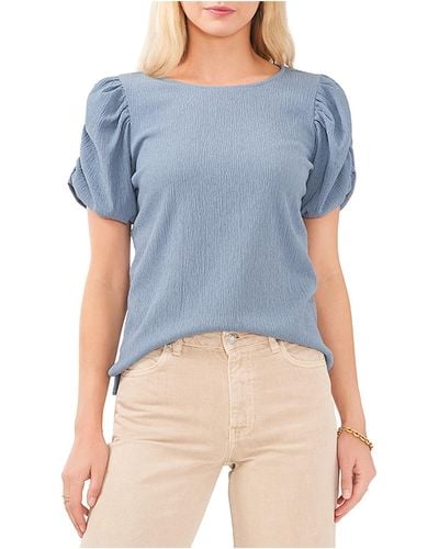 Vince Camuto Textured Polyester Blouse - Blue