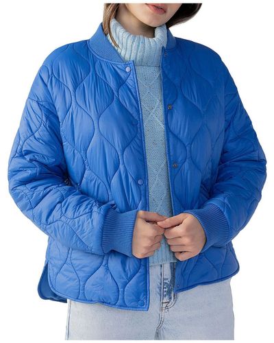 Sanctuary Vancouver Quilted Lightweight Bomber Jacket - Blue