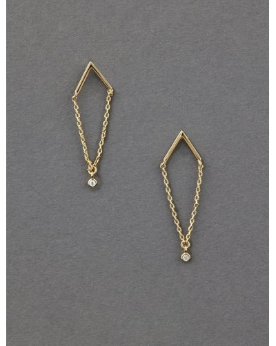 Lucky Brand 14k Gold Plated Chain Stud Earring - Gray