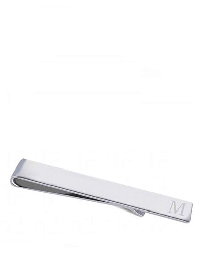 Stephen Oliver Initial "m" Tie Bar - White